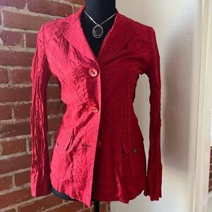 Vintage Red Fitted Croc-Textured Blazer Jacket – Madame Polla XS/S